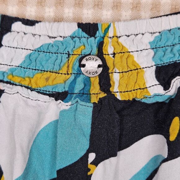 Roxy Sidebyside Abstract Topical Floral Print Pull On Wide Leg Lightweight Pants - Picture 5 of 15